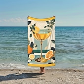abordables juegos de toallas de playa-Toalla de playa estampada, manta de playa ligera, de secado rápido y sin arena, ideal para viajes, piscina y uso al aire libre.