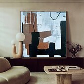 preiswerte Abstrakte Gemälde-minimalistisches abstraktes Gemälde extra großes handgemaltes modernes Wandgemälde auf Leinwand große Wandkunst Ölgemälde für Schlafzimmer Wohnzimmer Gemälde