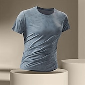 preiswerte Aktive T-Shirts und Tanktops für Herren-Herren Fitnessshirt Sportliche Hemden Golfshirt Rundhalsausschnitt Kurze Ärmel Alltagstauglich Fitnessstudio Schnelltrocknend Atmungsaktiv Tarnung Schwarz Weiß Sportkleidung Polyester Sport Outdoor