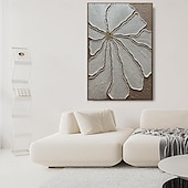 abordables Peintures Abstraites-Peinture à l&#039;huile faite à la main sur toile, décoration murale simple, abstraite, texturée, grande fleur pour la décoration intérieure, cadre tendu, peinture suspendue/enroulée, sans cadre, peinture