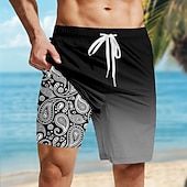billiga Retro Vintage &amp; Etik-Herr Paisley Gradientfärg Etnisk Fodrade shorts 2 i 1 simshorts Badshorts Medium Midja Hawaiisk Helgdag Standkläder Sidfickor Med kompressionsfoder Elastisk dragsko i midjan Designer Kläder