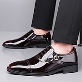 preiswerte Formell-Herrenschuhe - schwarz-weiße Lackschuhe mit Schnalle für Hochzeiten, Galas und Tanzpartys