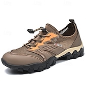 preiswerte Sneaker für Herren-Herren Sneaker Upstream-Schuhe Canyoning Lässig Outdoor PU Leder Netz Atmungsaktiv Bequem Rutschfest Schnürung Schwarz Braun Khaki Sommer Frühling