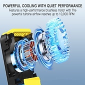 お買い得  携帯扇風機-3-in-1ポータブルネックウエストデスクファン – 強力冷却、デジタル表示、静音操作