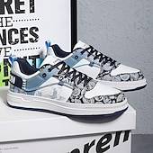 preiswerte Sneaker für Herren-Modische Herren-Sneaker – Retro-inspirierte Muster, Kunstledermaterial, ideal für Freizeitausflüge und Abenteuer in der Stadt