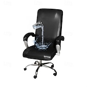 abordables Housse de chaise-housse de chaise de bureau imperméable et extensible - design simple et moderne - housse de chaise d&#039;ordinateur en cuir PU - durable et facile à nettoyer - parfaite pour protéger et améliorer les
