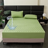 abordables Parures de draps-Protector de matelas imperméable Matelas matelassé Housse de matelas ajustée Protéger le lit Housse de lit épaisse Antidérapante Draps ajustés avec poche profonde Silencieux Hypoallergénique