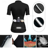 abordables Maillots pour femmes-Femmes Maillot de cyclisme Manche Courte Cyclisme Maillot Top avec 3 poches arrière Écran solaire Résistant aux UV Respirant Séchage Rapide Bleu Des sports Vêtement Tenue