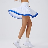 cheap Women&#039;s Skirts &amp; Skorts-US Open Women&#039;s Tennis Skirts with Shorts Pleated Quick Dry Tennis Golf Badminton Patchwork Skort Black Blue Tennis Clothing