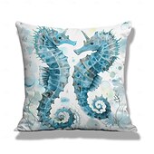 cheap Throw Pillows &amp; Covers-Summer Ocean Creature Decorative Toss Pillows Cover 1PC Soft Square Couch Cushion Case Pillowcase for Bedroom Livingroom Sofa Chair