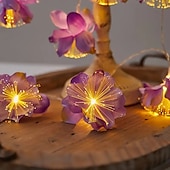 economico Strisce LED-Luci a LED a forma di fiore, stringa di luci fatate a LED da 2 m, 10 LED alimentati a batteria per Natale, Ringraziamento, San Valentino, giardino estivo, balcone, decorazione per feste