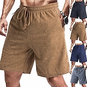 cheap Casual Shorts-Men&#039;s Athletic Shorts Sweat Shorts Shorts Summer Shorts Pocket Drawstring Elastic Waist Plain Comfort Breathable Short Outdoor Sports Classic Casual Black Navy Blue