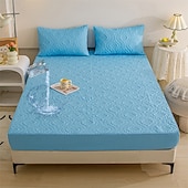abordables Parures de draps-Protector de matelas imperméable Matelas matelassé Housse de matelas ajustée Protéger le lit Housse de lit épaisse Antidérapante Draps ajustés avec poche profonde Silencieux Hypoallergénique