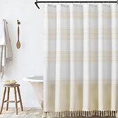 cheap Shower Curtains-Shower Curtain 180cm*180cm(70&quot;*70&quot;) Modern Farmhouse Color Striped Waterproof Fabric Shower Curtains for Bathroom with 12 Hooks Machine Washable