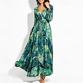 economico Abiti eleganti floreali-Per donna Abito Lungo Maxi Abito Abito Floreale Moda All&#039;aperto Data Uscire Vestibilità regolare Fiore Senza Maniche Scollo a V Giallo Blu marino Blu Fucsia Estate