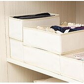 economico Organizzatori di Cassetti per Vestiti-Set di 4 contenitori per calzini e biancheria intima, contenitori portaoggetti in cotone e lino lavabili di alta qualità, organizer per biancheria intima e reggiseni, set per riporre vestiti e