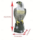 preiswerte Tiersupport und Pflege-Vogelscheuchen-Abschreckung für den Außenbereich – lebensechte Falken-Jagdattrappe, hochwertige Schädlingsbekämpfung, langlebiger Kunststoff, schwarz und gelb für Garten und Ackerland,