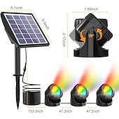 baratos Luzes e lanternas de caminho-Holofotes solares externos, luzes rgb que mudam de cor, holofotes subaquáticos de paisagem 2000mah ip68 à prova d&#039;água, holofotes de paisagem led para aquário, jardim, quintal, piscina, lago, fonte,