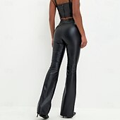 ieftine Pantalonii-Retro / vintage Anii 1970 Pantaloni Bell Bottoms Pantaloni din PU Pantaloni evazați Disc Costume de fancy Pentru femei Halloween Carnaval Parada Mândriei Luna Mândriei Adulți Pantaloni