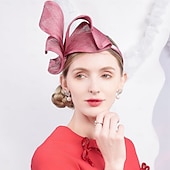 billige Partyhatter-hatter sinamay tallerken lue topp lue slør lue bryllup teselskap elegant bryllup med ren farge hodeplagg hodeplagg