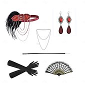 ieftine Accesorii și altele-Anii 1920 Gatsby Bandană Adolescentă Brățări cu Mărgele Cercei Gatsby Pană Retro Luciu Sclipitor Cristale / Strasuri Pentru femei Carnaval ziua îndragostiților Mascaradă Îmbrăcăminte de seară de