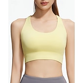economico Reggiseni sportivi &amp; gilet-Per donna Reggiseno Il giro Top reggiseno Crisscross Back Comodo Traspirante Rete Semplice Sport Abbigliamento sportivo Nero Bianco Yoga Fitness Casuale