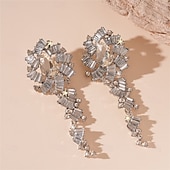 abordables Boucles d&#039;oreilles-Argent Zircon Boucle d&#039;Oreille Créoles Le style rétro Géométrique Goutte ancien Mode Des boucles d&#039;oreilles Bijoux Argent Pour Mariage Soirée Fête 1 Paire