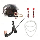 billige Tilbehør og mer-1920-tallet Den store Gatsby Flapperpannebånd i 1920-stil Den store Gatsby Fjær Kontor / Bedrift Glitrende glitter Krystall / Rhinstein Kostyme Dame Karneval Valentinsdag Maskerade Festkveldsklær