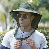 baratos chapéus de casa-Chapéu Protetor Solar para Homens e Mulheres com Rede de Mosquito Boné para Praia e Pesca de Aba Larga com Orelhas Malha Respirável à Prova de Vento