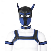 levne Příslušenství-BDSM Kožená komunita Puppy Play Maska pro štěně Psí kapuce Dospělé Unisex Pride Parade Měsíc hrdosti předvečer Všech svatých Karneval Jednoduchý karnevalový kostým