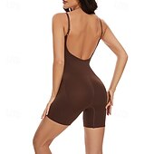 cheap Plus Size Jumpsuits-Women&#039;s Normal Romper Casual Solid Color Sleeveless V Neck Backless Street Going out Regular Fit Black Brown Beige Summer
