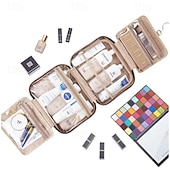 Χαμηλού Κόστους αποθήκευση αποσκευών και ταξιδιού-γυναικεία τσάντα περιποίησης ταξιδιού  &amp; άνδρες, αδιάβροχη τσάντα μακιγιάζ με κρεμαστό γάντζο και πολλαπλές τσέπες, τσάντες καλλυντικών για γυναίκες, είδη πρώτης ανάγκης για ταξίδια,