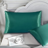 cheap Sheets &amp; Pillowcase-Satin Envelope Zipperless Pillowcase Simulated Silk Cold Feeling Pillowcase Pillow Cover