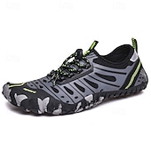preiswerte Sneaker für Herren-Herren Sneaker Barfußschuhe Upstream-Schuhe Canyoning PU Leder Netz Bequem Rutschfest Atmungsaktiv Schnürung Rot + Grau Blau Grau Sommer Frühling