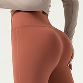 olcso Jóga leggings és harisnyanadrág-Női Jóga nadrág Jóga leggings Kollázs Hasformáló Alakformáló Magas derék Jóga Edzőterem edzés Pilates Harisnyanadrág Színes Barna Khakizöld Spandex Ősz Sport Sportruházat Nyúlós Sovány
