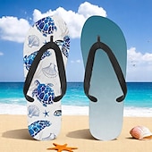 billiga Semester Sandaler-flip flops med tryckta havssköldpaddor för män – strandinspirerad och bekväm stil för strandutflykter, surfing och tropiska semestrar