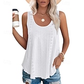 economico Camicie-Per donna Camicie di cotone e lino Blusa Semplice Moderno Casual Senza Maniche Girocollo Top Regolari Quotidiano Uscire Asimmetrico Nero Bianco Rosa Estate