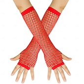 preiswerte Ärmel &amp; Schal-Dickes Netz Fischernetz elastische Handschuhe sexy lange Handschuhe Punk Halbfinger Nachtclub Party Etikette Handschuhe