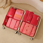 economico deposito bagagli e viaggi-Set di cubi da viaggio a compressione, 7 borse organizer per valigie, borse portaoggetti impermeabili in twill spesso per viaggi, portatili &amp;versatile