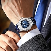 levne Quartz hodinky-Top Luxusní Čtvercové Pánské Hodinky Zobrazení Data Vodotěsné Svítící Vysoce Kvalitní Kůže Moderní Křemíkové Hodinky