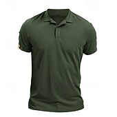 cheap Men&#039;s Classic Polo-Men&#039;s Golf Shirt Golf Polos Shirts Work Casual Lapel Short Sleeve Basic Modern Plain Patchwork Buttons Summer Regular Fit Blue Sky Blue Army Green Golf Shirt