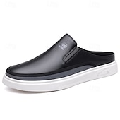 Недорогие Мужские клоги и мюли-мужские белые мюли — стильный дизайн слипонов с коричневыми акцентами, легкие и удобные для повседневной носки, неформальных выходов и путешествий