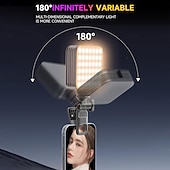 halpa poraustarvikkeet-mini rgb led-videovalo 2500k-9000k himmennettävä 8 valotehostetta videoneuvotteluvalo tietokoneeseen tabletti matkapuhelin dslr-kamera sisäänrakennettu akku näyttöliittimellä  &amp; kylmäkenkäteline