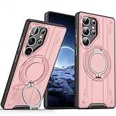 お買い得  サムスン用ケース-S24 Ultra Plus、S23 Ultra/Plus、S22 Ultra、S25 Plus/Ultra 用の電話ケース 磁気吸着 スタンド付き 幾何学 TPU PC メタル