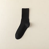 abordables Accesorios de Élite para Hombres-Hombre 1 Par Calcetín Negro Blanco Color Color sólido Escuela Formal Vacaciones Medio Todas las Temporadas Diario Casual