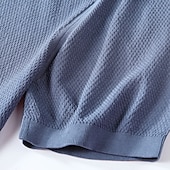 tanie Męskie elitarnie koszulki i tank topy-męska jedwabna bawełniana mieszanka lyocellu t-shirt krótki rękaw okrągły dekolt lato gładki żakard elegancki klasyczny okrągły dekolt minimalistyczny wakacje dom bawełna czarny niebieski granatowy top koszulka męska