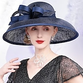 olcso Partikalapok-kalapok len bowler / cloche kalap napsapka sinamay kalap esküvő tea party elegáns esküvő csípős oldalsó fejfedővel