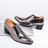 preiswerte Formell-glänzend blaue Lackleder-Abendschuhe für Herren mit Reißverschluss - trendige Tanzschuhe für besondere Anlässe