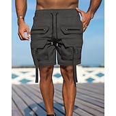economico All&amp;#39;aperto-Per uomo Pantaloncini cargo Shorts Pantaloncini Estivi Coulisse Elastico in vita Multi-tasche Semplice Comodità Indossabile Lunghezza al ginocchio All&#039;aperto Sport Quotidiano Moda Casual Nero Marrone