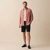 halpa Miesten Elite-paidat-miesten 100% pellavapaita nappikauluspaita vapaa-ajan paita yksivärinen muodollinen rento valkoinen vaaleanvihreä punainen tummansininen pitkähihainen turndown-paita kesä talvivaatteet vaatteet yksiväriset